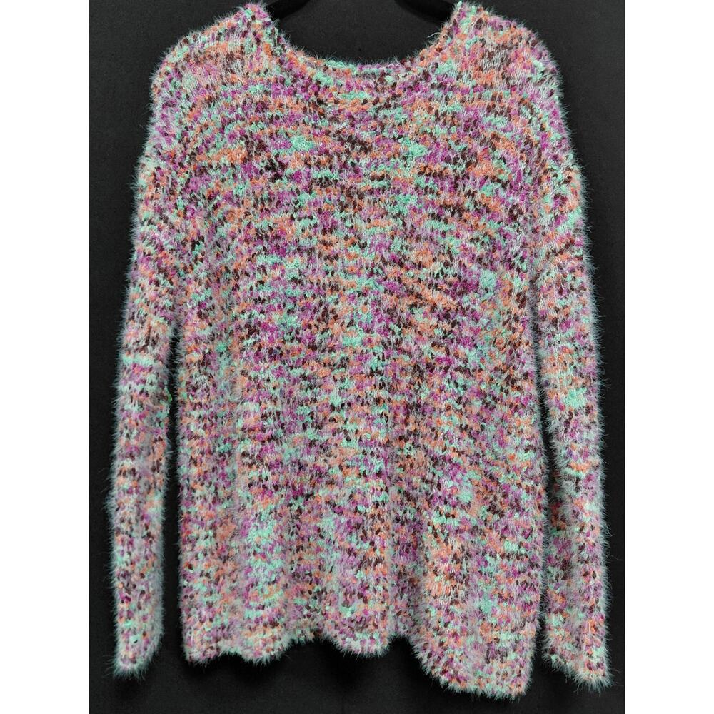 umgee USA A5070 Multicolor Knit Sweater Solid Long Sleeve Women Size M